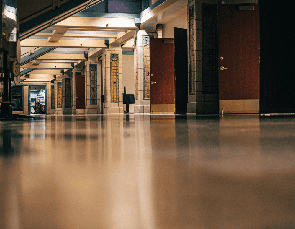Epoxy floor locker room