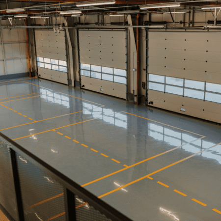 Epoxy floor hangar